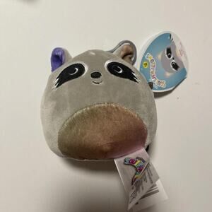 NEW 3.5” “Max the Raccoon” Kellytoy Squishmallow Keychain / Clip-On